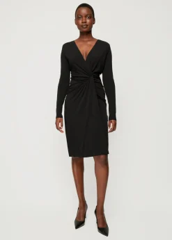 Vanilia Crepe Jurk Met Drapering<Vrouw Jurken