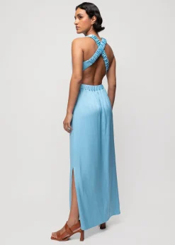 Vanilia Crinkle Satijnen Jurk Met Open Rug<Vrouw Jurken