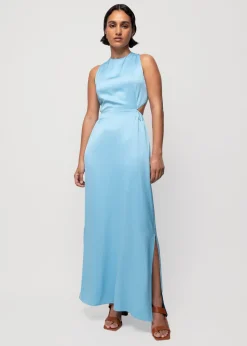 Vanilia Crinkle Satijnen Jurk Met Open Rug<Vrouw Jurken