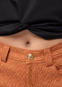 Vanilia Cropped Shirt Met Knoopdetail<Vrouw Tops