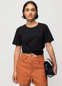 Vanilia Cropped Shirt Met Knoopdetail<Vrouw Tops