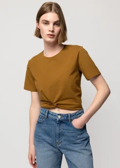 Vanilia Cropped Shirt Met Knoopdetail<Vrouw Tops