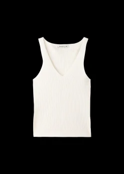 Vanilia Gebreide Rib Top Met V-Hals<Vrouw Basics