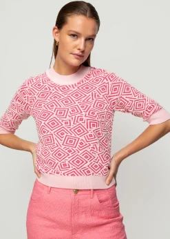 Vanilia Jacquard Gebreide Top<Vrouw Tops