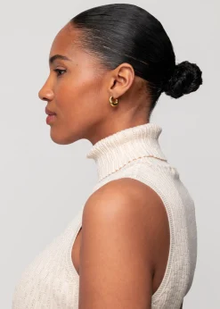 Vanilia Katoen Gebreide Top Met Col<Vrouw Tops