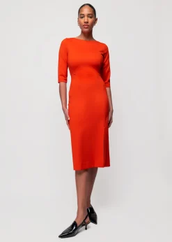 Vanilia Punto Midi Jurk Met Split<Vrouw Jurken