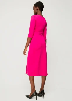 Vanilia Punto Midi Jurk Met Split<Vrouw Jurken