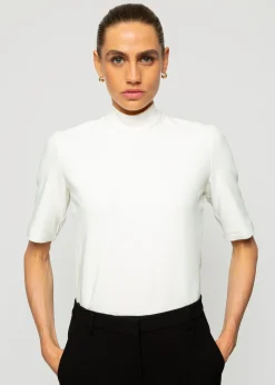 Vanilia Rib Top Met Col<Vrouw Basics