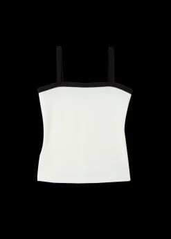 Vanilia Rib Top Met Contrastboorden<Vrouw Basics