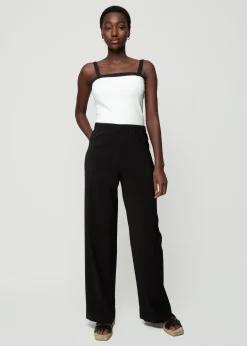 Vanilia Rib Top Met Contrastboorden<Vrouw Basics