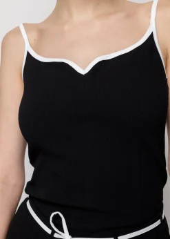 Vanilia Rib Top Met Hartvormige Hals<Vrouw Basics