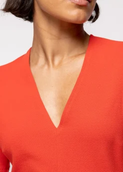 Vanilia Rib Top Met V-Hals<Vrouw Tops