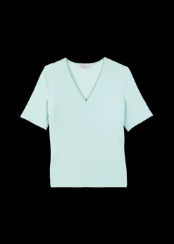 Vanilia Rib Top Met V-Hals<Vrouw Tops