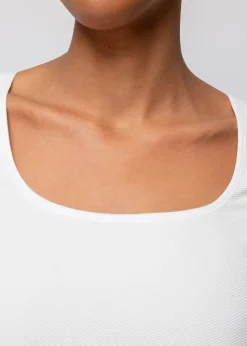 Vanilia Rib Top Met Vierkante Hals<Vrouw Basics