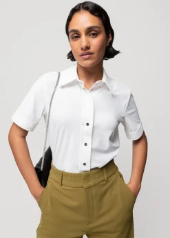 Vanilia Stretch Blouse Met Korte Mouw<Vrouw Basics