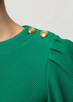 Vanilia Struc Top Met Gouden Knopen<Vrouw Tops