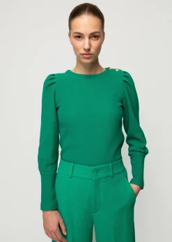 Vanilia Struc Top Met Gouden Knopen<Vrouw Tops