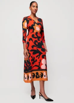 Vanilia Tricot Midi Jurk Met Bloemenprint<Vrouw Jurken
