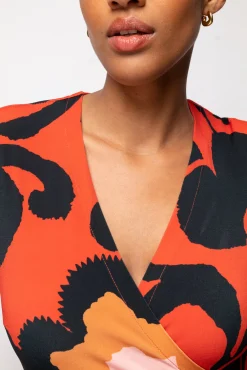 Vanilia Tricot Midi Jurk Met Bloemenprint<Vrouw Jurken