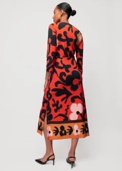 Vanilia Tricot Midi Jurk Met Bloemenprint<Vrouw Jurken