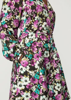 Vanilia Viscose Jurk Met Bloemen<Vrouw Jurken