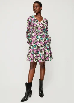 Vanilia Viscose Jurk Met Bloemen<Vrouw Jurken