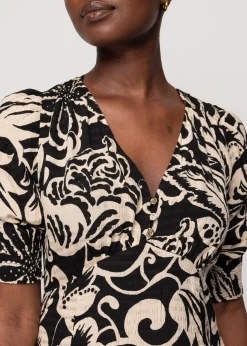 Vanilia Viscose Maxi Jurk Met Bloemenprint<Vrouw Jurken