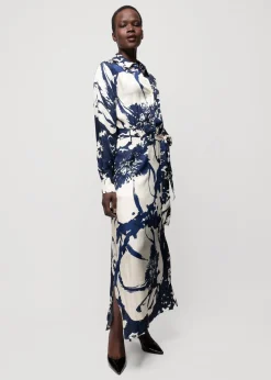 Vanilia Viscose Maxi-Jurk Met Bloemen<Vrouw Jurken