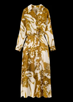 Vanilia Viscose Maxi-Jurk Met Bloemen<Vrouw Jurken