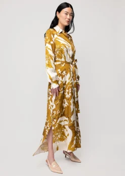 Vanilia Viscose Maxi-Jurk Met Bloemen<Vrouw Jurken