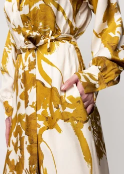 Vanilia Viscose Maxi-Jurk Met Bloemen<Vrouw Jurken