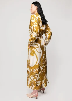 Vanilia Viscose Maxi-Jurk Met Bloemen<Vrouw Jurken