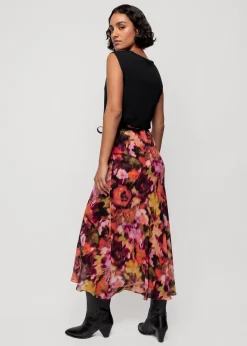 Vanilia Viscose Midi Rok Met Print<Vrouw Rokken