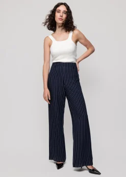 Vanilia Viscose Pantalon Pin Stripe<Vrouw Broeken
