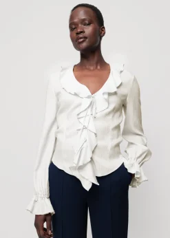 Vanilia Viscose Ruffle Blouse<Vrouw Blouses