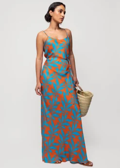 Vanilia Viscose Slip Dress Met Tropic Print<Vrouw Jurken