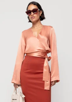 Vanilia Viscose Wrap Top<Vrouw Tops