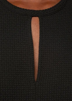 Vanilia Wafel Jurk Met Couture Mouwen<Vrouw Basics