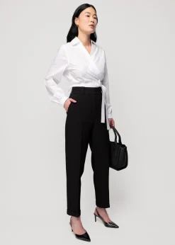 Vanilia Wafel Structuur Broek Tapered Fit<Vrouw Basics